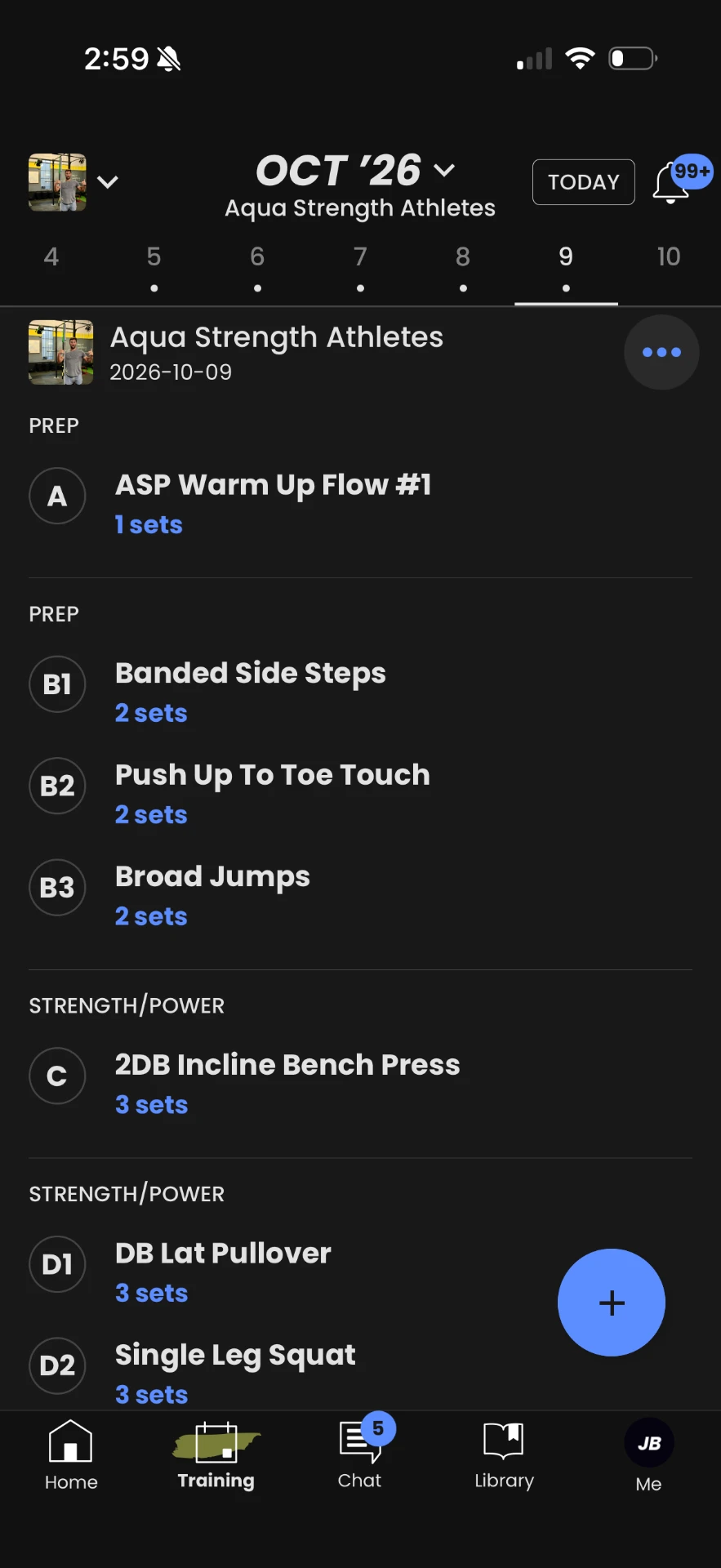 TrainHeroic: Programmed workout